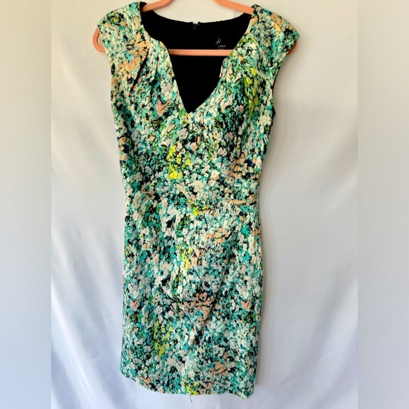Adrianna Papell Sz 6 floral print gathered sheath dress in EUC - Picture 1 of 11